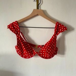 Onia x WeWoreWhat Burnt Red Polka Dot Bikini